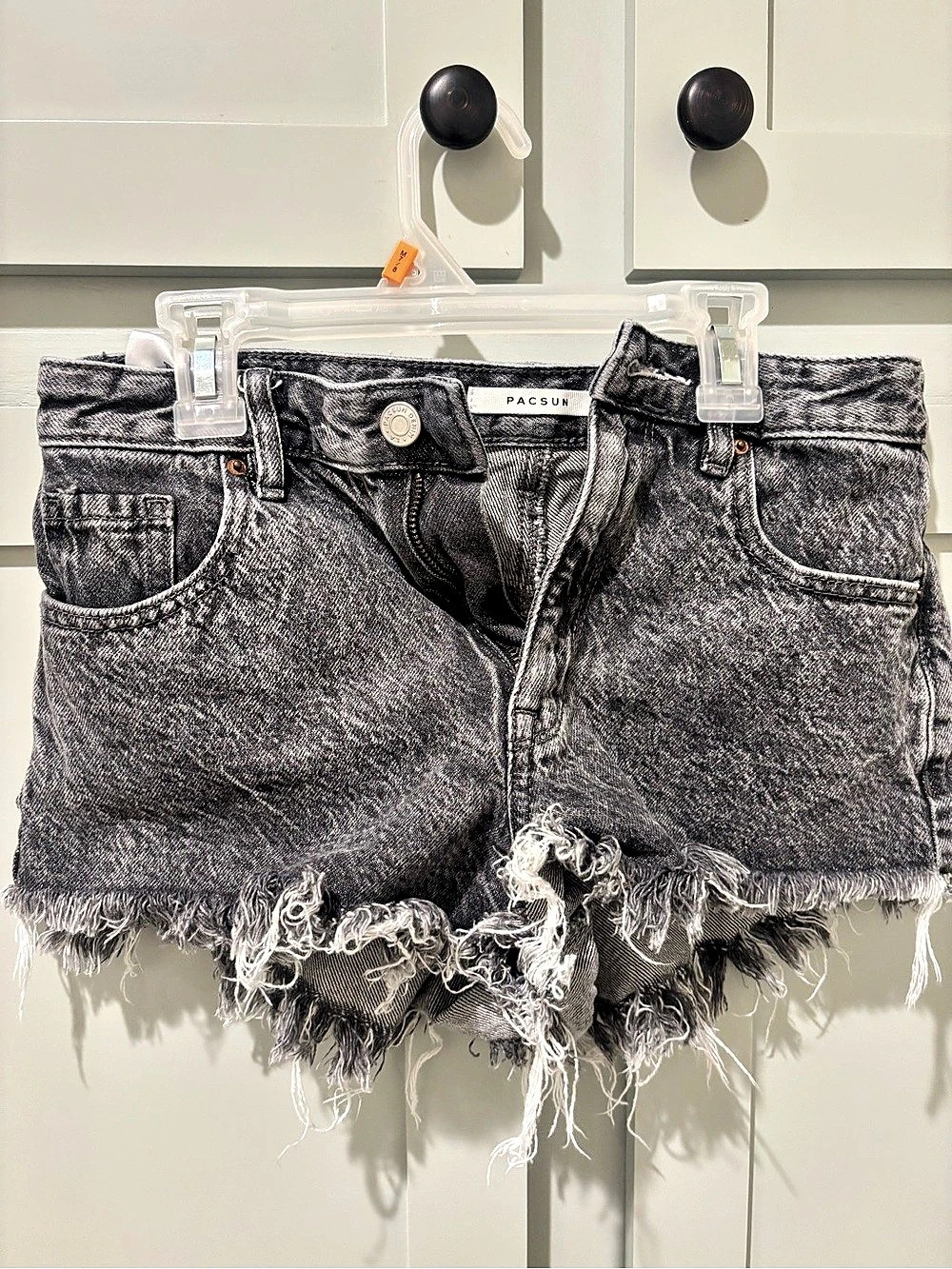 PacSun High Rise Festival Shorts Gray Jean Shorts Waist 25